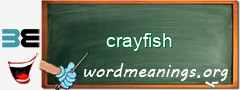 WordMeaning blackboard for crayfish